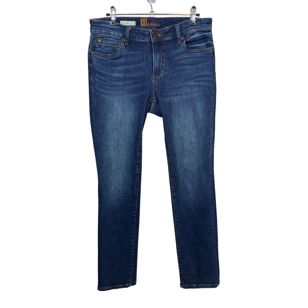 KUT from the Kloth Katy Boyfriend Jeans Womens 4 Blue Whiskered Faded KFTK